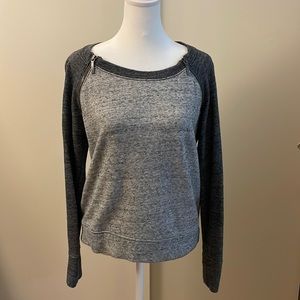 DKNY Zippered Shoulder Crew Neck